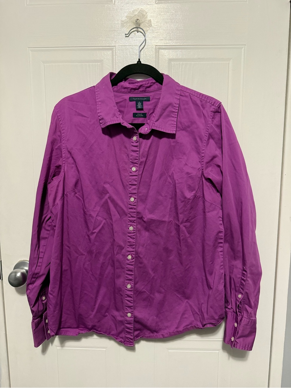 Tommy Hilfiger Women's Purple Button-Down Shirt